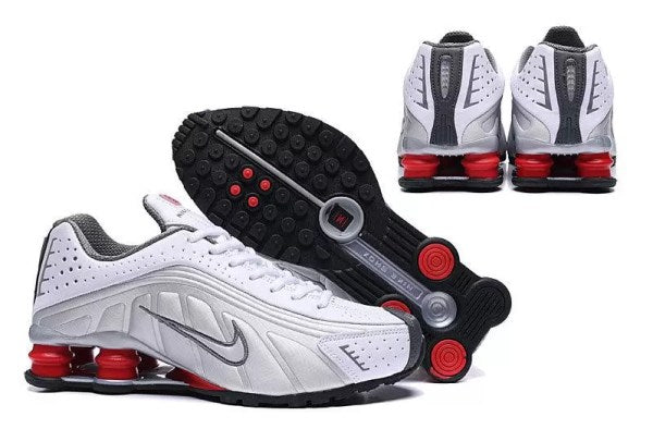 NIKE SHOX R4 "BRANCO/VERMELHO" - PRONTA ENTREGA